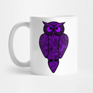 Purple Zentangle Owl Mug